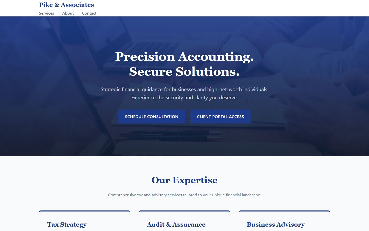 Secure Client Portal website preview